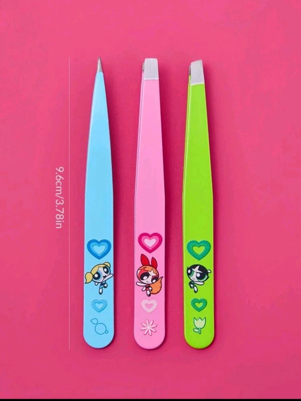 Cartoon Network Powerpuff Girls Tweezers in Pink, Lime Green, Light Blue